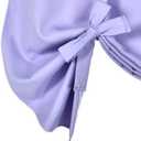 DONREN Adjustable Thermal Insulated Solid Blackout Curtain Energy Efficient Tie Up Shades Rod Pocket Panel for Kitchen (Lavender Purple,34W x 54L,One Panel)