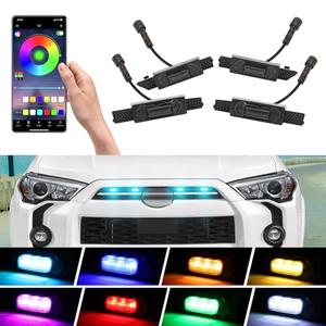 RGB Led Grill Lights for 2021 2022 2023 2024 Toyota 4Runner Sr5 Limited TRD-Sport Off-Road Premium Front Grills Grille Raptor Lights for Toyota 4Runner (RGB LED)