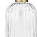 Rail19 Fluted Glass Nouveau Soap Dispenser with Metal Soap Pump - Lotion & Liquid Hand Soap for Kitchen and Bathroom, 12oz (Farmhouse Brass)