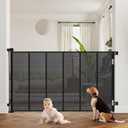 47 Extra Tall Retractable Baby Gate, Reinforced Mesh Dog Gate Extends to 71" Wide, Baby Gate for Stairs, Doorways, Hallways, Indoor and Outdoor, Black
