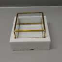 Golden Glass Jewelry Keepsake Square Box, Home Decor Display, Vintage Organizer, Decorative Brass & Clear Glass Box, 5x5x3