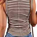 Women's Ribbed Tank Tops Slim Fit Sleeveless Crewneck Summer Tops for Women Casual Going Out Ribbed Knit Shirts (Brown, XS)