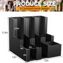 CroBlissful 9 Compartment Pine Wood Vertical Coffee Cup and Lid Dispenser