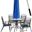 OKPOW Umbrella Covers for Outdoor Umbrellas - Small Patio Umbrella Cover for 6 ft to 9 ft Outdoor Table Umbrella - Waterproof Windproof Anti-UV Garden Parasol Covers, Blue