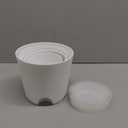 Meowell Self Watering Pots Pack of 6 Different Size 4" to 7" Indoor Plant Pots with Drainage Holes and Clear Reservoir for Visible Water Level, Plastic Wicking Planters for House Plants, White