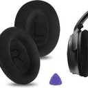 Geekria Comfort Velour Ear Pads for Bose New QuietComfort, QC 45/ 35II/ 35IIGaming/ 35/25/ 15/ SE, AE 2/2i/2w, SoundTrue, SoundLink AE2 Headphones, Ear Cushions with Video Guide (Black)