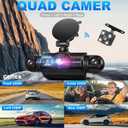 360 Degree View 4 Channel Dash Cam 5G WiFi & App Control, GEMEK 2K Front and Rear Inside, Left and Right Dash Camera for Cars, Free 64GB TF Card, G-Sensor, Night Vision, 24-Hour Parking Mode