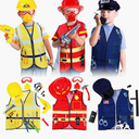 Bonuci 3 Sets Kids Dress up for Play Age 37 Years Old,dress up Costumes Vest Set Police,fireman and Worker for Toddler Kids Boys Pretend Role Accessories
