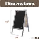 Ilyapa Wooden A-Frame Sign with Eraser & Chalk - 40 x 20 Inches Magnetic Sidewalk Chalkboard Grey Menu Display for Restaurant, Business or Wedding