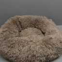 Bedsure Calming Cat Beds for Indoor Cats - Small Cat Bed Washable 20 inches, Anti-Slip Round Fluffy Plush Faux Fur Pet Bed, Fits up to 15 lbs Pets, Camel