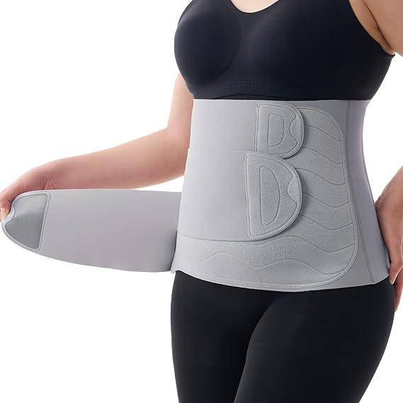 Momcozy Ergowrap Postpartum Belly Band, 3D Abdomen Lifting & Ergonomic Back Support Abdominal Binder, Seamless & Invisible Wrap Shapewear for Postpartum C-Section Recovery, Daily Wear, Exercise