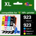 Compatible for HP 923 Ink Cartridges Combo Pack 4 Pack Replacement for HP 923 Ink for HP OfficeJet Pro 8135e 8139e 8138e 8125e 8128e 8122e 8130 8120 Printer Ink Cartridges Black Cyan Magenta Yellow