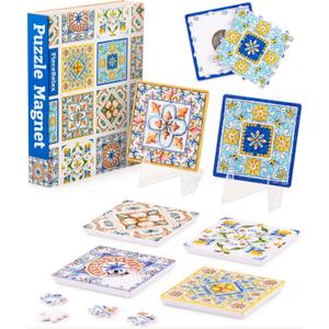 PieceRelax Magnet Puzzle for Adults 96 Pieces  Unique Gift & Home Décor with Plastic Jigsaw Puzzle [D1602]