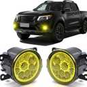 3.5 Inch Fog Light Bulb Pair For Nissan Frontier 2005-2019 LED Front Bumper Fog Lights Lamp Yellow Lens,3500k Yellow, Pack of 2