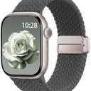 Braided Stretchy Band Compatible with Apple Watch Bands 38mm 40mm 41mm 42mm 44mm 45mm 46mm 49mm Women Men, Soft Nylon Solo Loop Magnetic Sport Strap for iWatch Series 11 10 9 8 7 6 5 4 3 2 1 SE Ultra