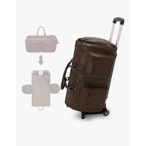 Modoker Rolling Garment Bag for Travel Wheeled Duffel Bag Luggage Suit Travel Bags for Men and Women,3 in 1 Carry on Convertible Garment Bag with Wheels,Dark Brown