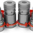 Summit Hydraulics 1/2" Skid Steer Flat Face Hydraulic Quick Connect Couplers/Couplings Set w/Dust Caps, 2 Sets