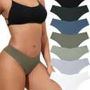 LEVAO Seamless Underwear for Women No Show Cheeky Bikini Panties Stretch V Cut Panty S-XL (Regular & Plus Size) (Medium)