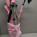 Homcosan Portable Low Folding Beach Chair with Detachable Umbrella - Lightweight Camping Chair for Adults with Cup Holder & Storage Pocket, Carry Bag Included (Pink & Yellow)