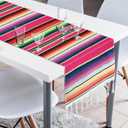 2PCS Mexican Table Runners, 14 x 86 Inch Day of The Dead Decorations, Rainbow Colors Mexican Fiesta Table Runner for Boho Mexican Theme Party Decorations Da De Los Muertos Picnics Table Decor