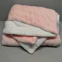 Bedsure Sherpa Fleece Blankets Queen Size for Bed - Thick and Warm, Soft Fuzzy Plush Queen Blanket for Winter, Pink, 90x90 Inches