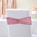 SquarePie Sequin Chair Sashes Bands 30PCS Fuchsia Pink Glitter Decorative Bows for Wedding Party Reception Events Ceremony Banquet