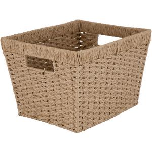 Simplify Large Storage Basket | Dimensions: 15"x 13"x 10" | Dutch Weave Design | Storage Organization | Paper Rope Material | Great Closets | Display