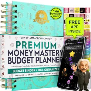 Budget Planner and Monthly Bill Organizer + Cash Envelope Buget Sytem | Finance Planner, Bill Payment Tracker & Money Saving with Productivity App | Money Mindset for Attracting Financial Abundance (A5, St Flower)