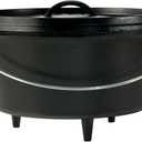 Lodge Pre-Seasoned Cast Iron Deep Camp Dutch Oven with Lid, 8 Quart