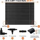 65.6FT H Track Lighting Rail Kit, Black H Type Track Lighting Rails with Floating Canopy Connector, I&L&T Connector, End Caps and Live End Feed for 120V H Style 3-Wire Heads