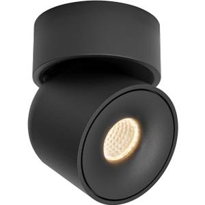 Aisilan Ceiling Spot Light, 7W Dimmable LED Spotlight Indoor, Black Wall Surface Mounted Spotlight Fixtures, 360Adjustable Directional Lighting for Home Picture Bedroom, 3000K, CRI 97+ (Black 1 Pcs)