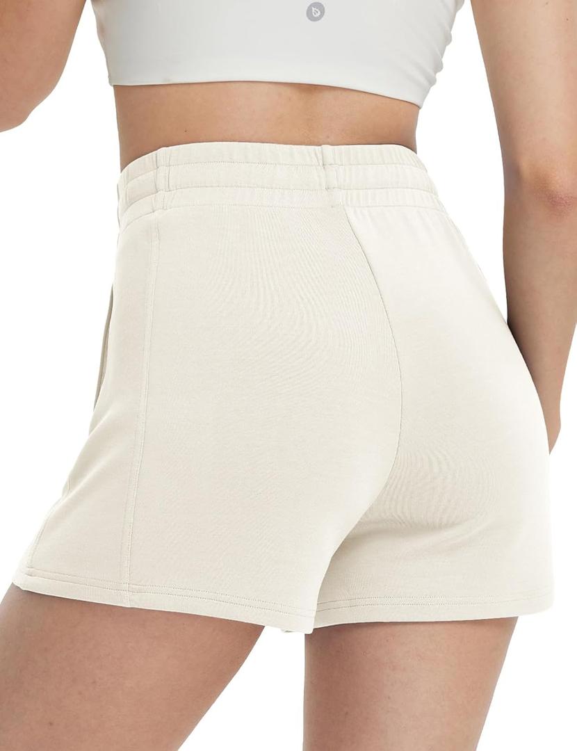 baleaf Womens 12" Long Bermuda Shorts Knee Length Cotton Athletic Shorts Sweat Casual Lounge Walking Summer (M)