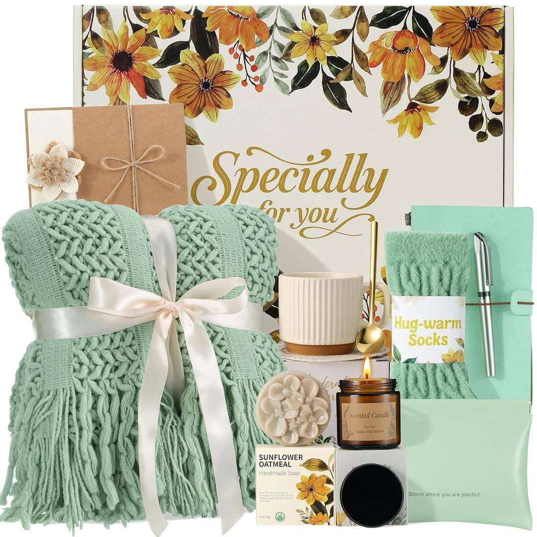 Get Well Gifts Box for Women Self Care Gift - Birthday Gifts for Women Mom Friend, Get Well Soon Gift Baskets for Women Care Package, Thinking of You Thank You Appreciation Gifts for Her Teacher