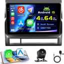4G+64G Car Radio for Toyota Tacoma 2005-2015, 9'' Incell Full Touchscreen Stereo Android 15 Wireless CarPlay Android Auto Bluetooth 5G WiFi EQ FM RDS GPS WiFi SWC AHD Backup Camera