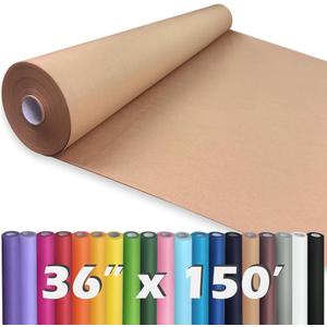 PerkHomy Brown Kraft Paper Roll 36" x 1,800" (150') for Gift Wrapping Bouquet Flower Art Painting Craft Writing Packaging Shipping 80GSM 55LB (Brown, 36" x 150')