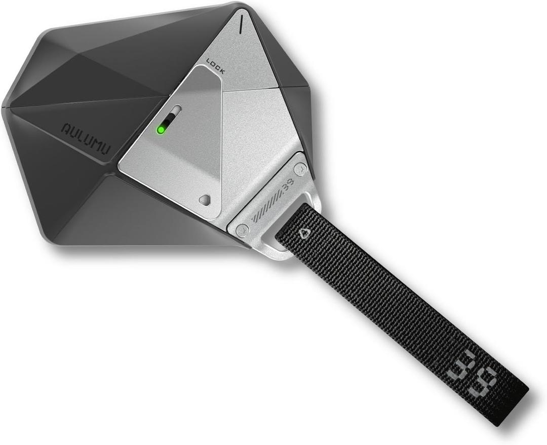 Aulumu A39 Geometric AirPods Pro 3 Case with Lock | Protective Cover with Nylon Buckle | Alloy Armour | Compatible with Apple AirPods Pro 3rd Generation Case (2025) - Black