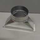 3-1/4" x 10" to 5" Round Galvanized Duct Transition | Rectangular to Round HVAC Vent Adapter for Range Hood, Microwave Exhaust, Dryer Vent & Industrial Ducting | Heavy-Duty Galvanized Transition