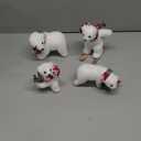 4 Pcs Polar Bear Christmas Decorations White Flocked Animal Christmas Ornaments with Scarf, Animal Ornaments for Christmas Tree Holiday Home Decor Gift