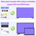 Classic Mini Handheld Retro Game Console,Video Game Consoles Built-in 800 Classic Edition Games,AV and HDMI Output Display,Dual Wireless Came Controllers. (White)