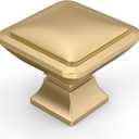 Amerdeco 10 Pack Champagne Bronze Square Kitchen Cabinet Knobs Cabinet Hardware Single Hole Cabinet Pulls Drawer Knobs and Pulls for Bathroom Cabinets ZH0019