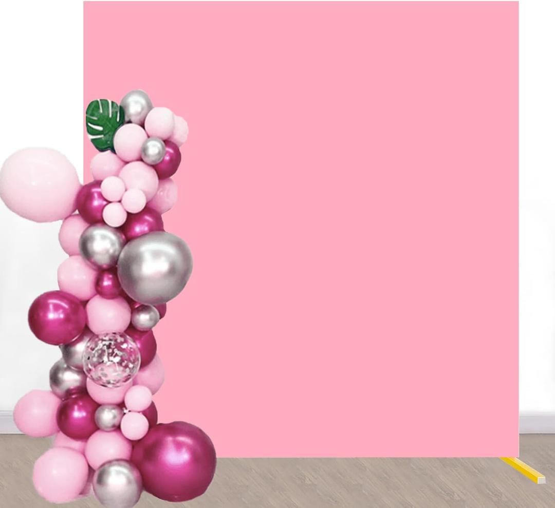 6.6 x 6.6 FT Square Backdrop Cover Pink Rectangle Arch Cover Fitted Wedding Spandex Backdrop Covers for Baby Shower Bridal Shower Birthday Party Gender Reveal Decoration
