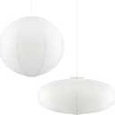 Fuyoooo 2 Pcs Chinese Paper Lanterns 20 Inch White Lampshade, Large Round and Oblate Pendant Lamp Shade, Rice Paper Lampshade Ceiling Foldable light shade for Interior Home Decoration