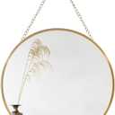 Small Hanging Circle Mirror, Gold Wall Mirror with Hanging Chain, Round Mirrors for Wall Decor Entryway, Bathroom, Bedroom, Vanity, Living Room, 10"