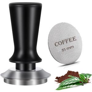 51mm Espresso Tamper and Espresso Puck Screen Set, Espresso Tamper with Calibrated Spring, Premium Barista Stainless Steel Coffee Tamper with Puck Screen, Espresso Handle Tamper for Espresso Machine