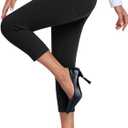 DAYOUNG Capri Pants for Women Work Office Casual Slacks High Waist Stretchy Yoga Dress Pants for Women with Pockets (Black, S)