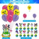 Cartoon Party Decorations, Birthday Party Supplies Includes Banner- Cake Topper - 24 Cupcake Toppers - 18 Balloons
