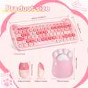 3 Pcs Cute Cat Keyboard and Mouse Combo, USB Wireless with Cat Paw Mouse Pad, Silent 84 Keys 2.4 Ghz Compatible with Notebook PC Graduation Gift for Women