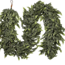6Ft / 9FT Artificial Norfolk Pine Garlands,Christmas Garlands Real Touch Artificial Faux Greenery Garland for Table, Mantle, Wall Christmas Decoration Indoor Outdoor Decor (1, 6 FT)