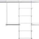 Rubbermaid Configurations Closet Shelves & Hanging Kit (2) 26" Shelves White Custom Pantry Organizer and Storage/Clothes Rack for Home/Laundry/Bathroom/Mudroom/Pantry/Linen Closet