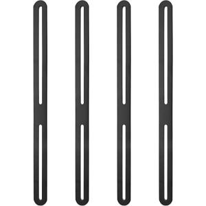 4Pcs Stainless Steel Flat Mending Plates, Flat Support Bracket Repair Plate Repair, Repair Fixing Bracket Connector for Furniture Shelf Bed Table (Black) (Black 13.19x0.94x0.12'')
